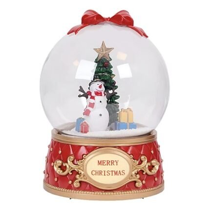 Decorațiune de Crăciun cu LED-uri, tip glob de cristal, care strălucește în ritmul muzicii